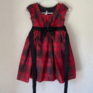 3/$30 Girls' Fashionable Bonnie Jean Black and Red Plaid Dress Size 6